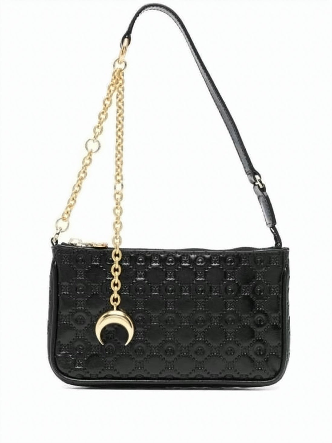 Calf Leather Shoulder Bag with Chain Detail