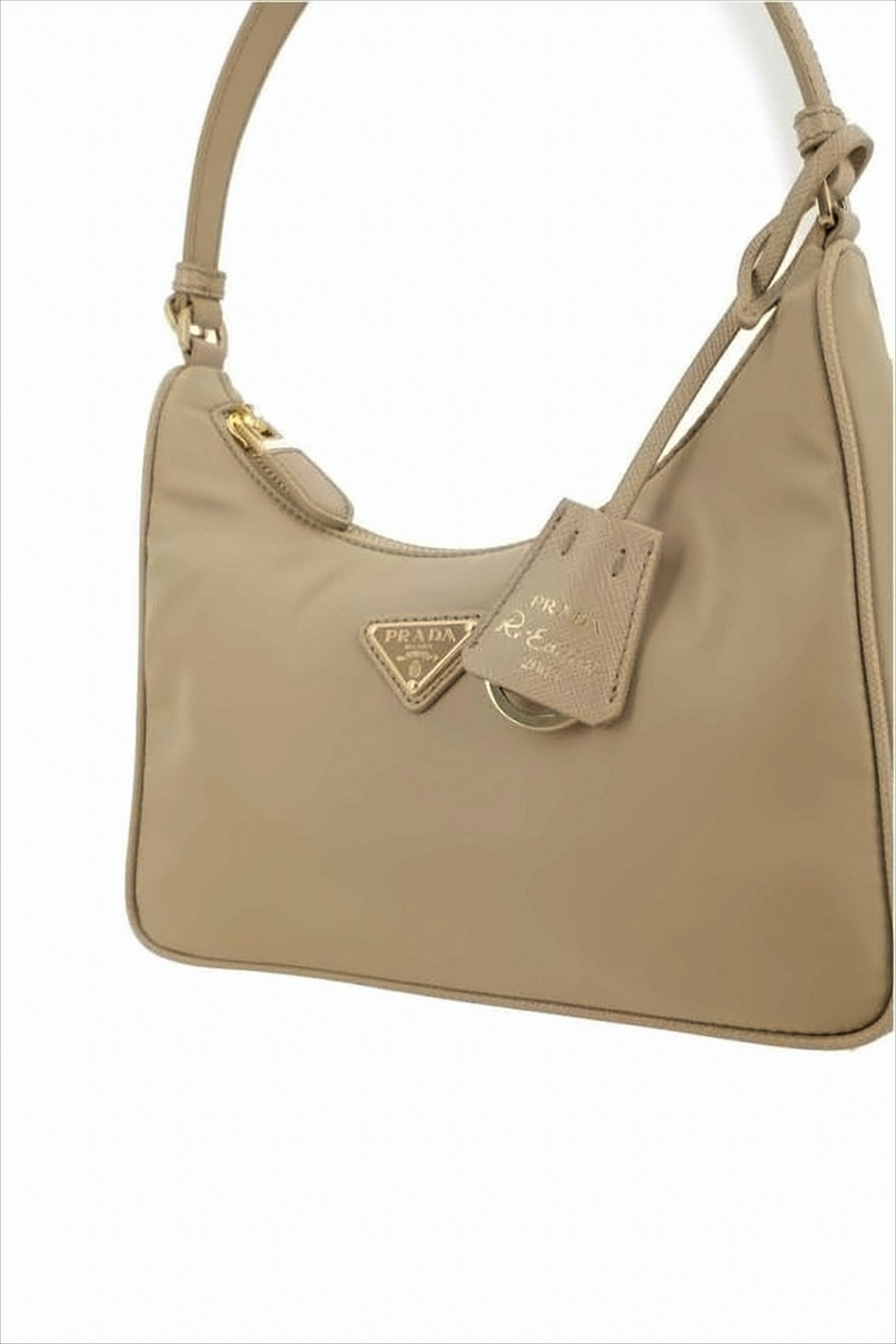 Smooth Rectangular Shoulder Bag with Triangular Logo Plaque