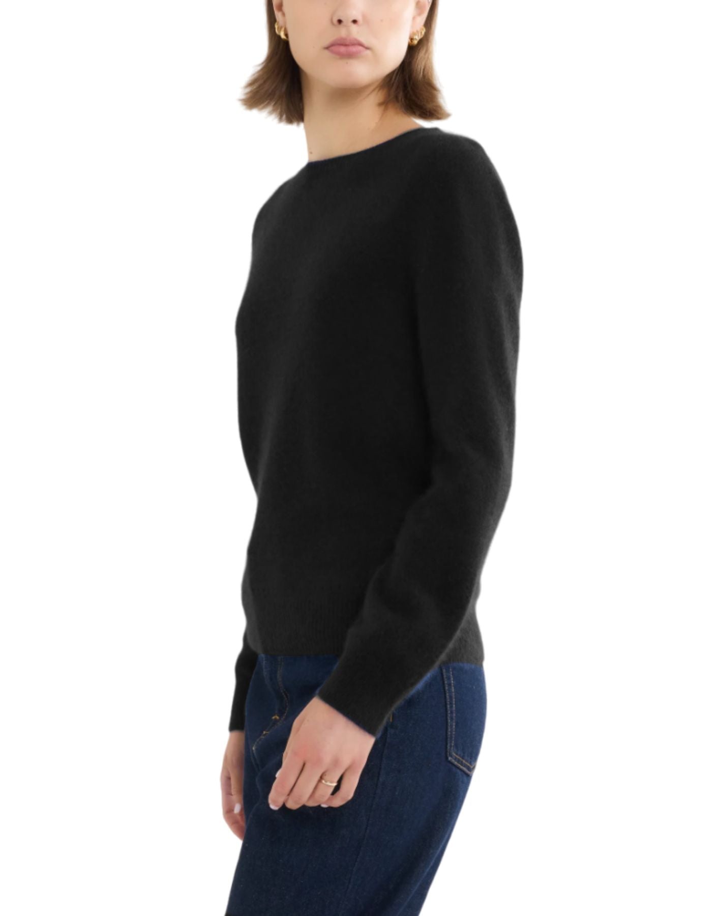 Navy Blue Pullover With Boat Neck