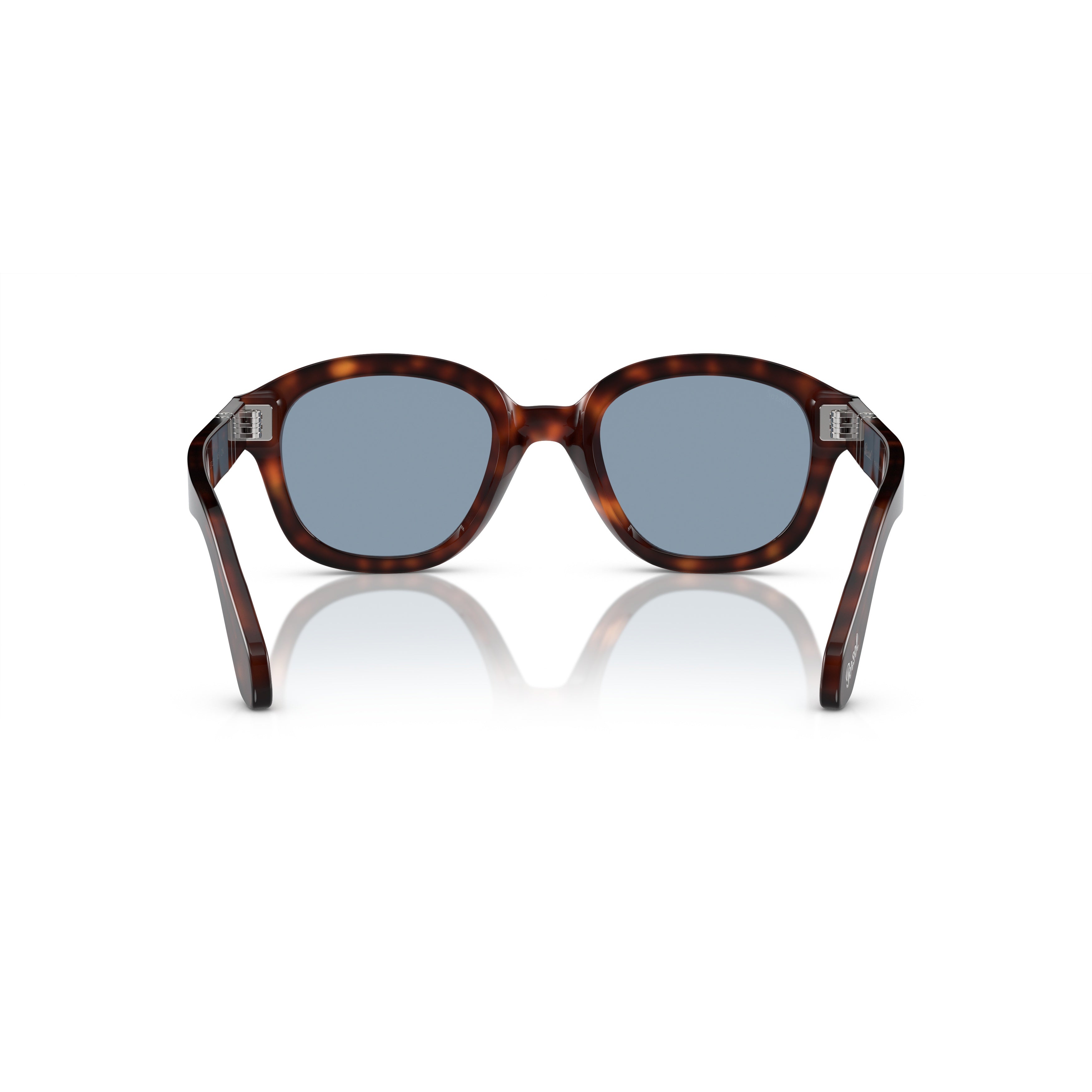 0po0060s Rounded Tortoiseshell Acetate Sunglasses with Silver Arrow Detail