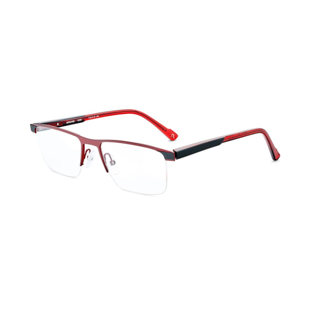 Munster Semi-Rimless Eyeglasses with Bold Metal Frame