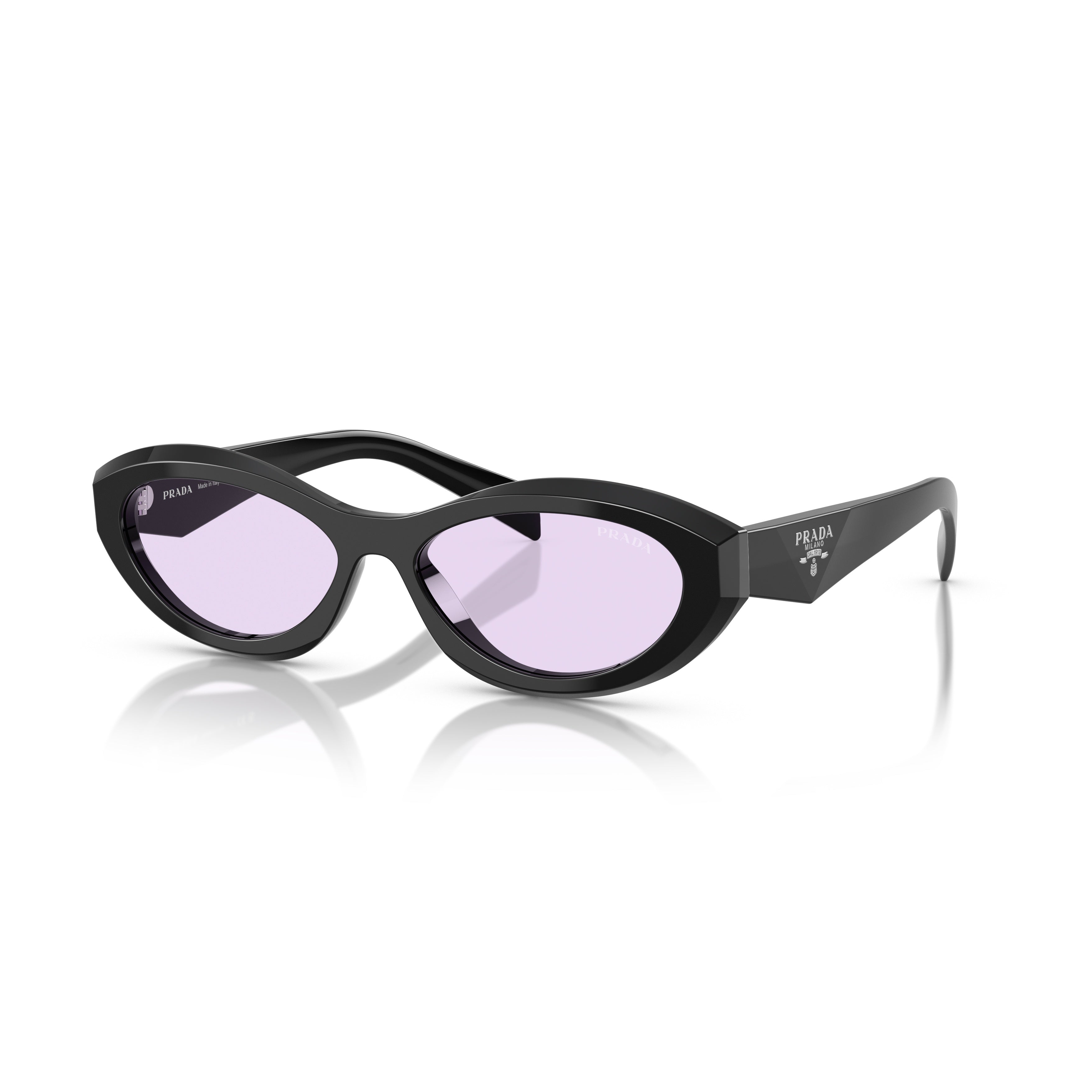 0pr 26zs Oval Black Acetate Sunglasses