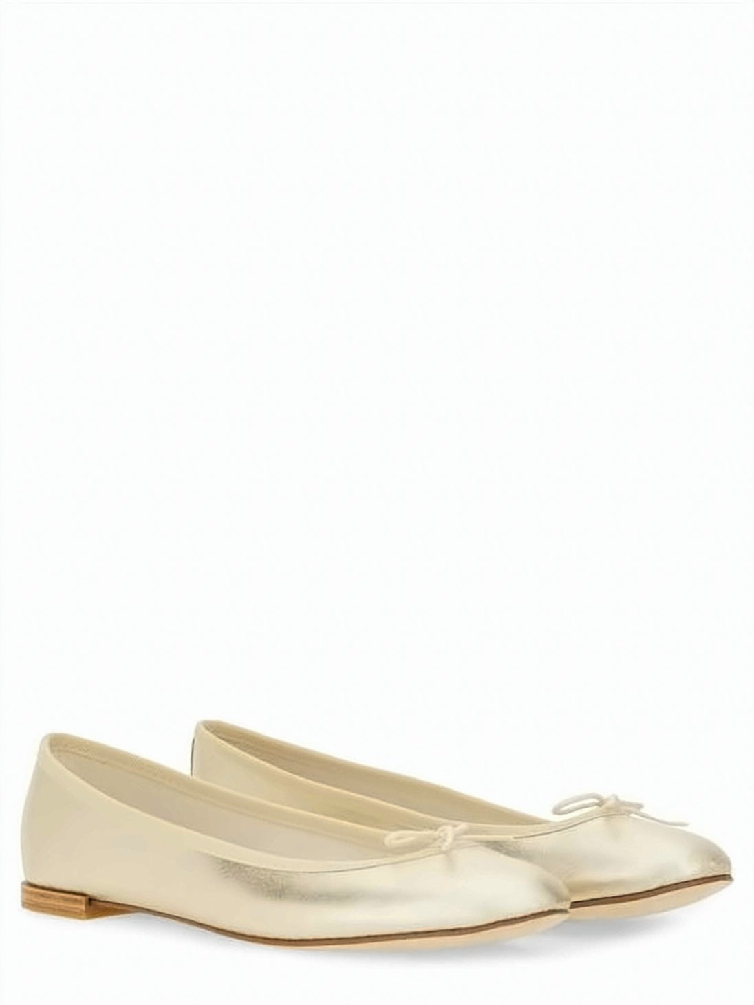 Gold Calf Leather Ballet Flats