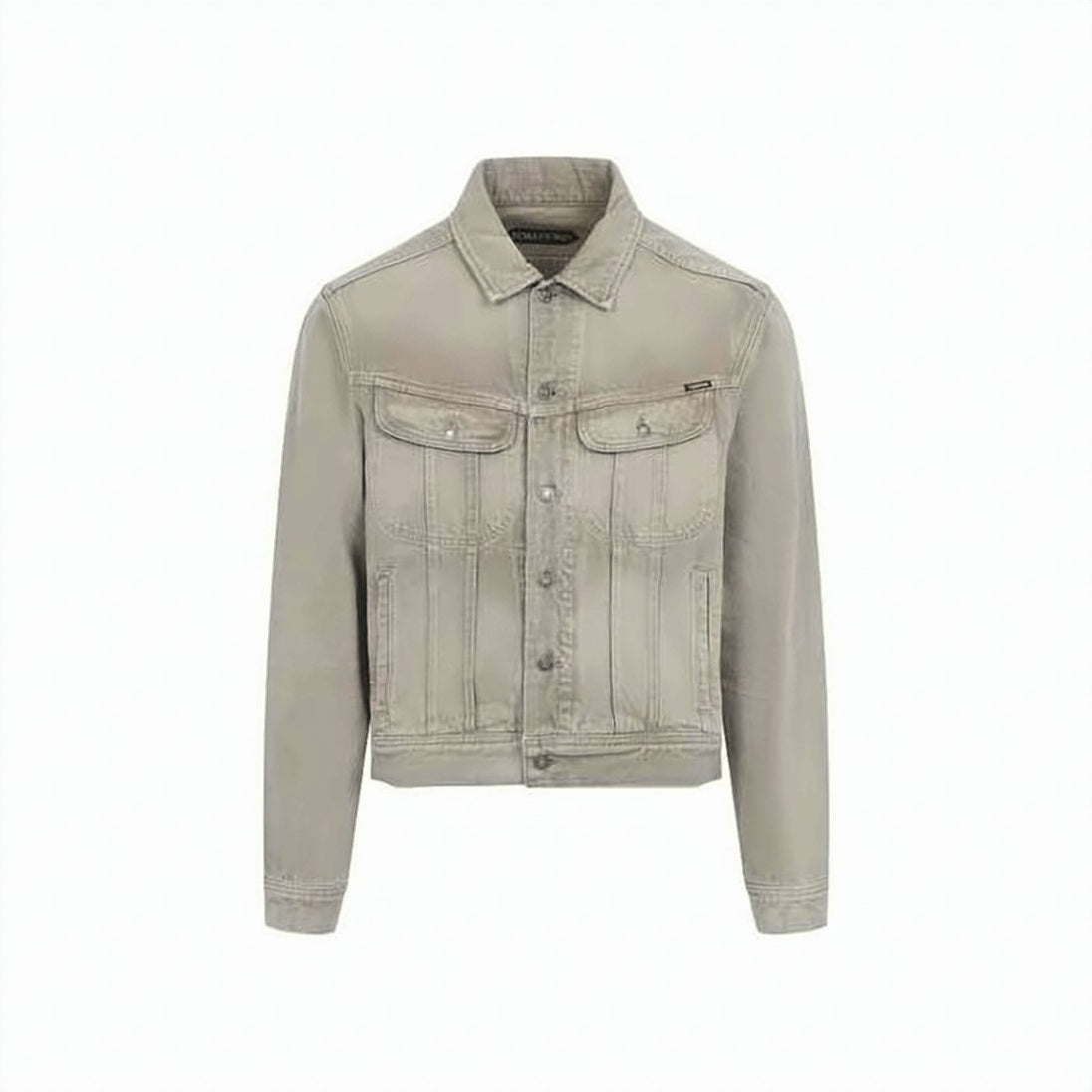 Classic Button-Up Denim Jacket with Flap Pockets