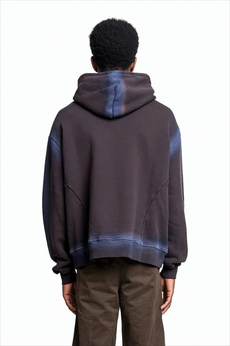 Gradient-Effect Cotton Hoodie with Drawstring