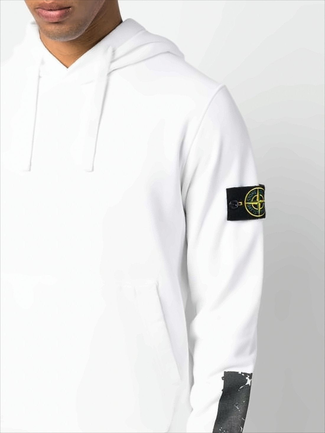 White Hoodie with Paint-Splatter Details
