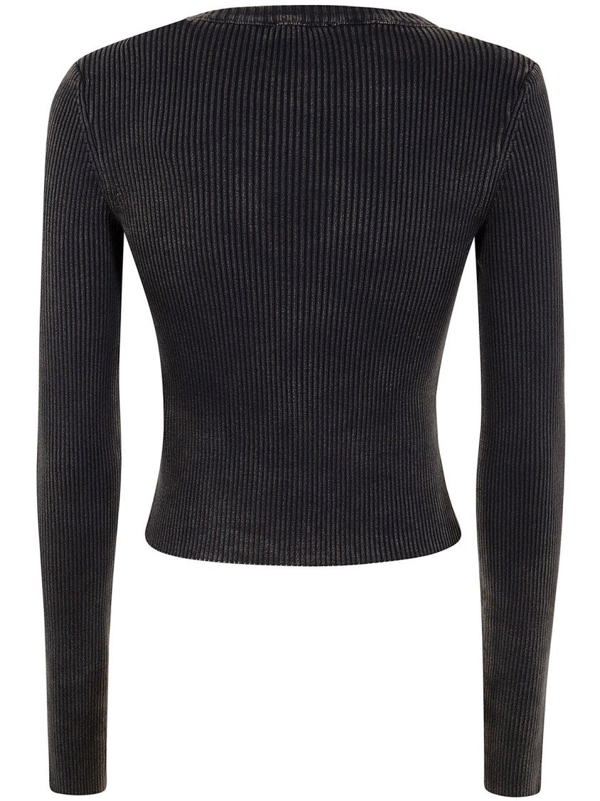 Fitted Ribbed Knit Sweater