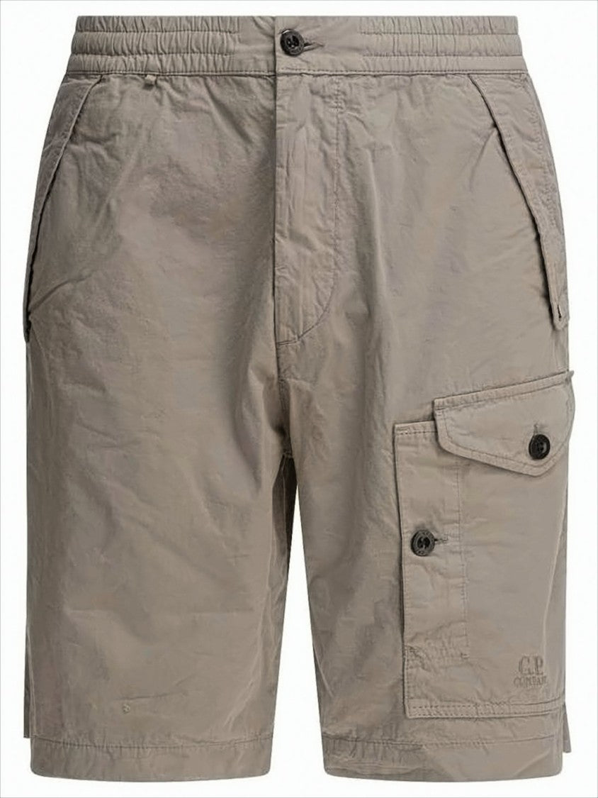 Relaxed Fit Cotton Shorts with Button Closure