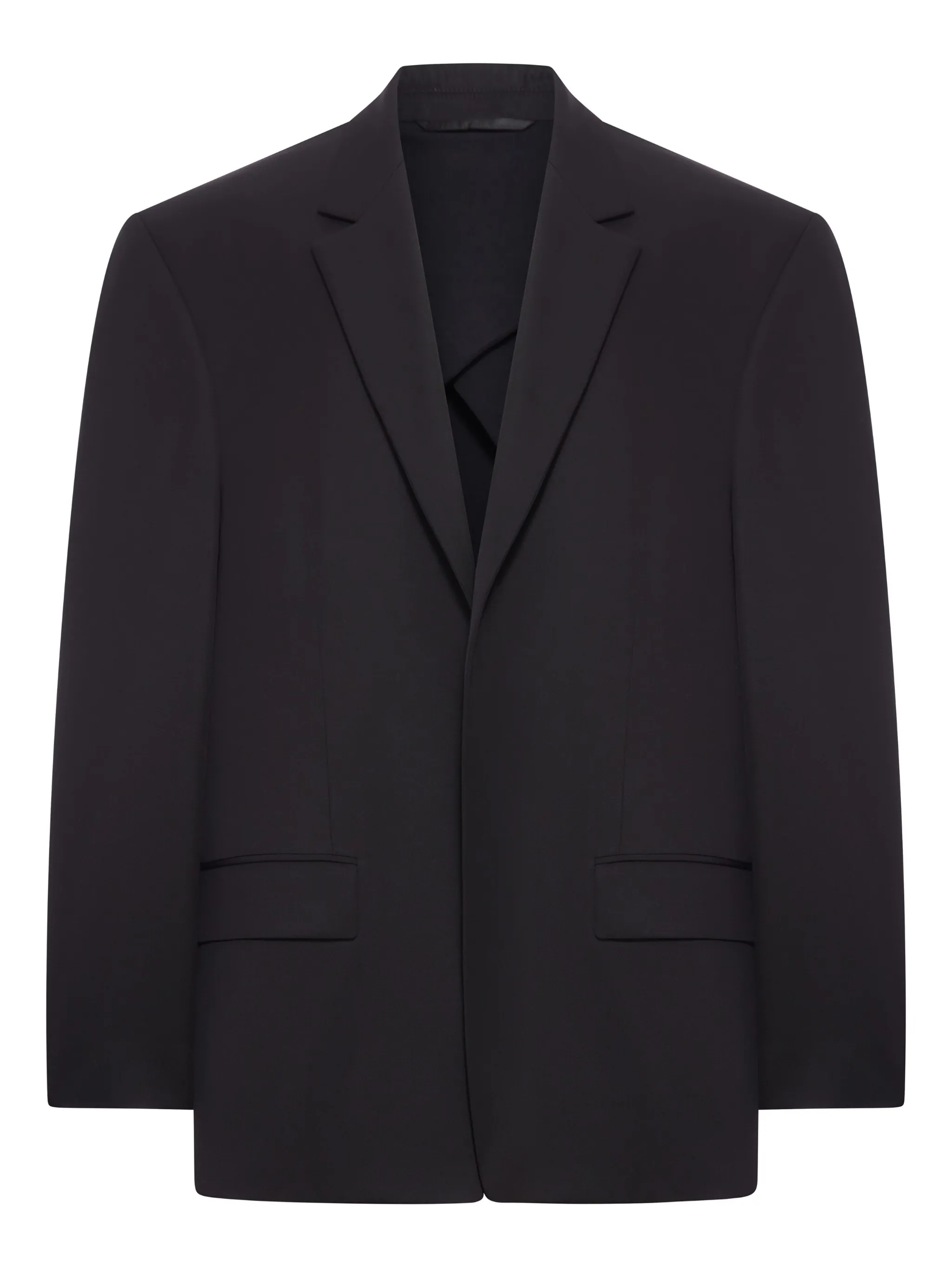 Black Hybrid Tailored Structured Blazer