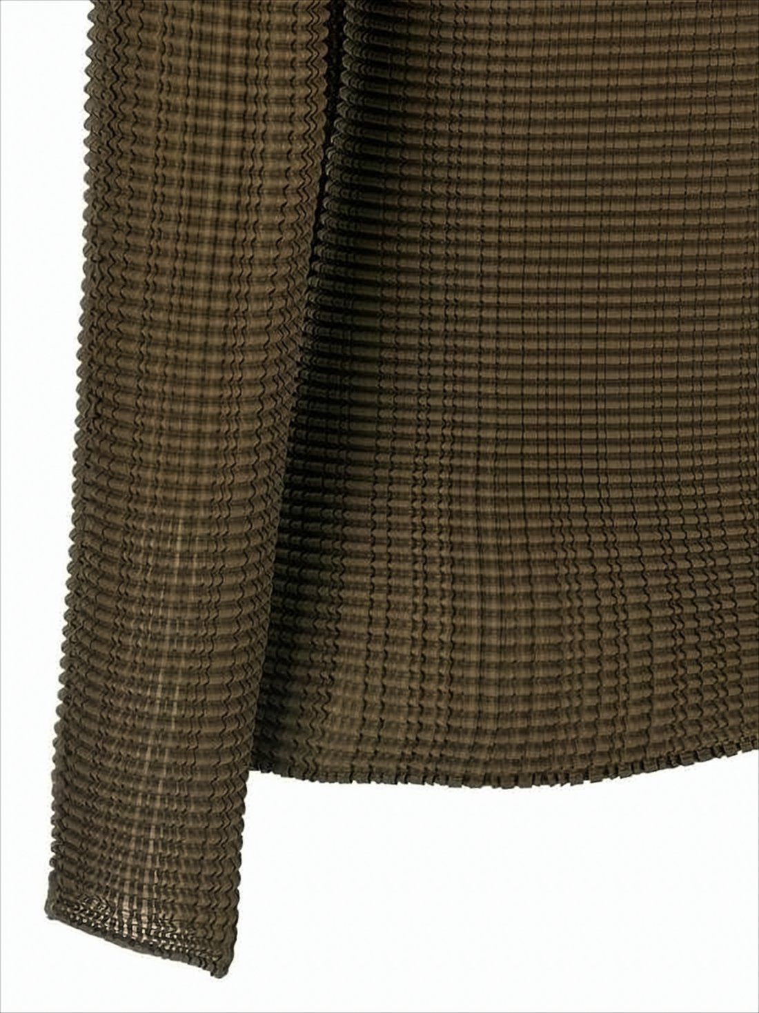 Textured Long-Sleeve High-Neck Top