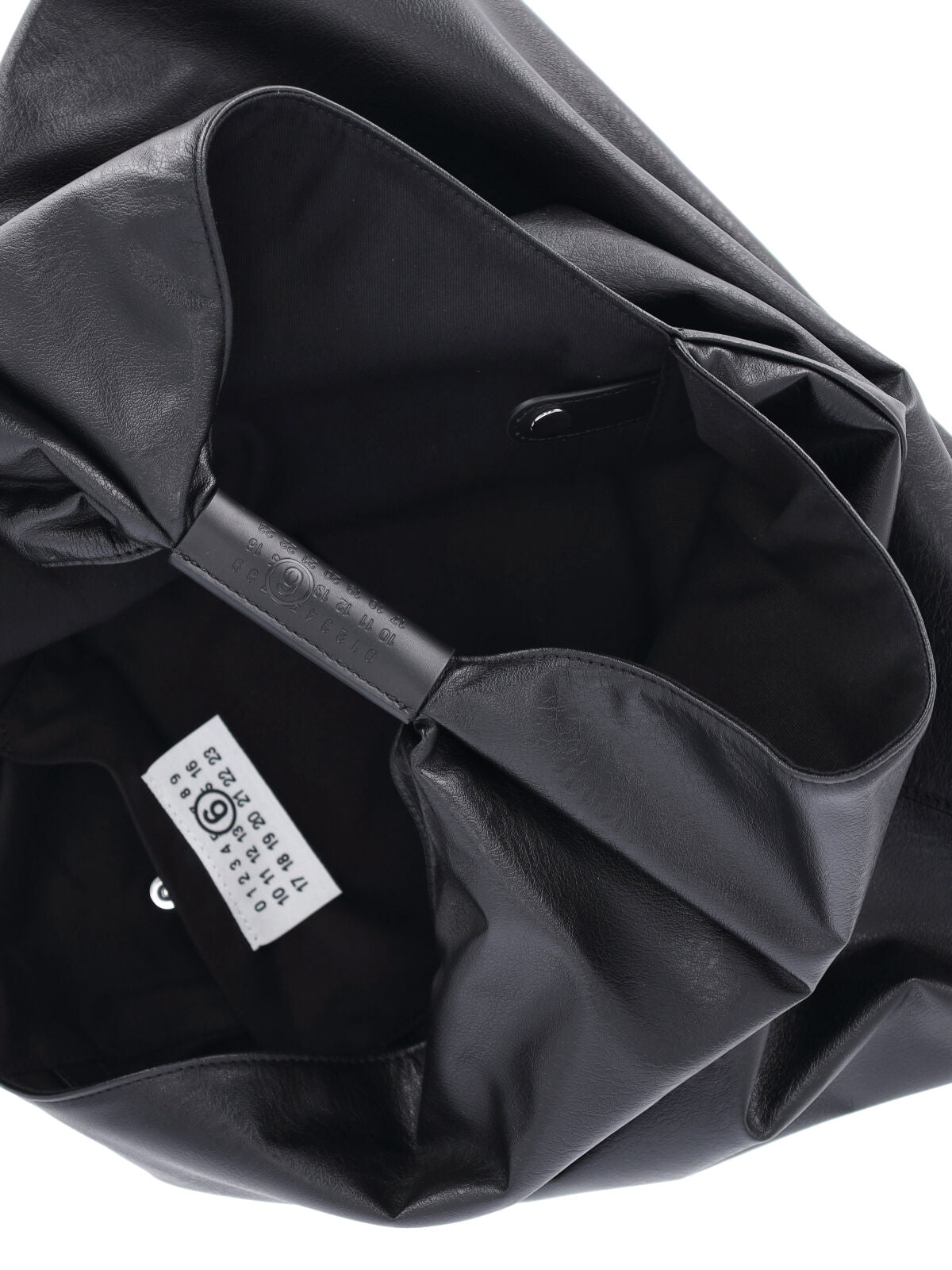 Structured Black Bag with Smooth Surface