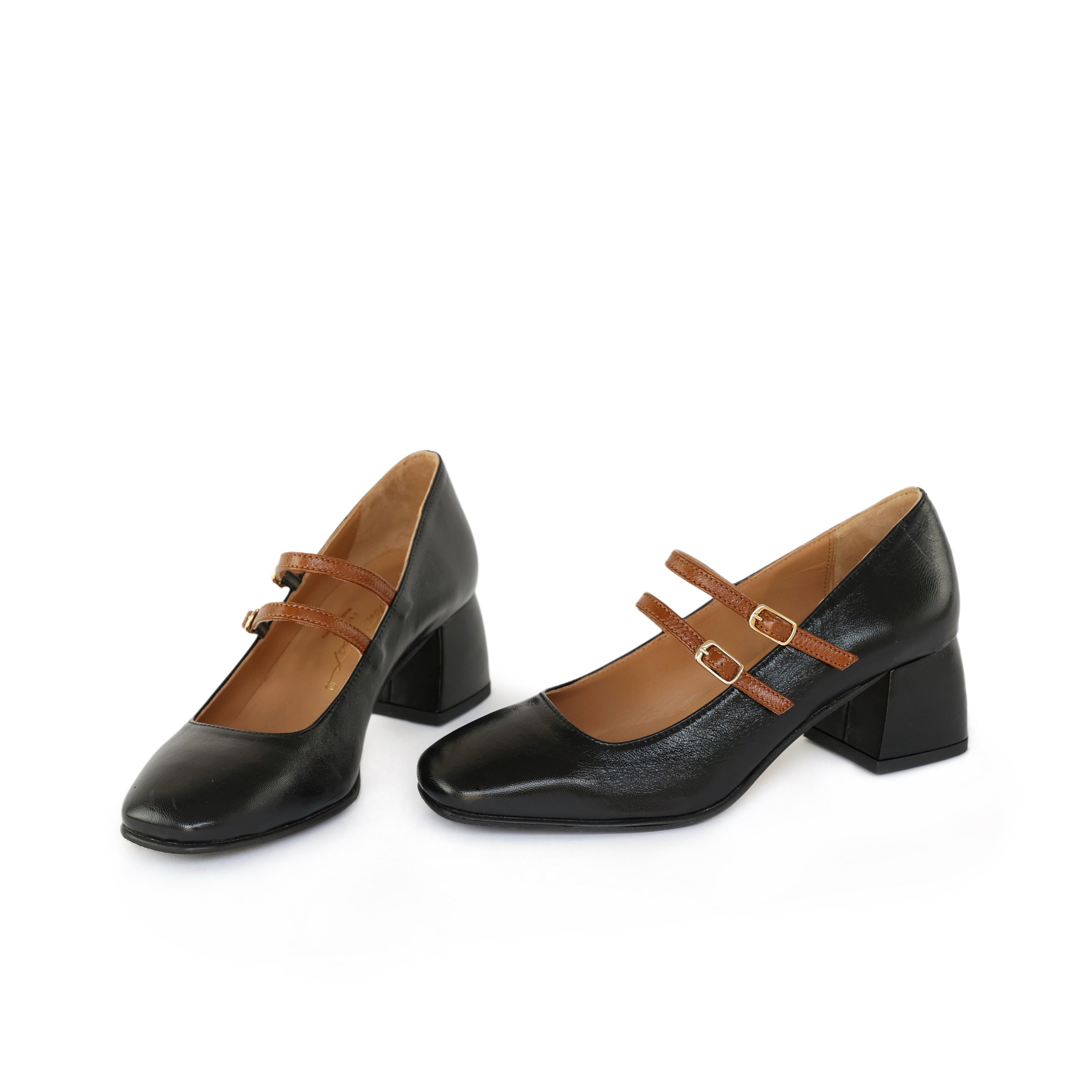 Décolleté Gita Pumps with Double Leather Straps