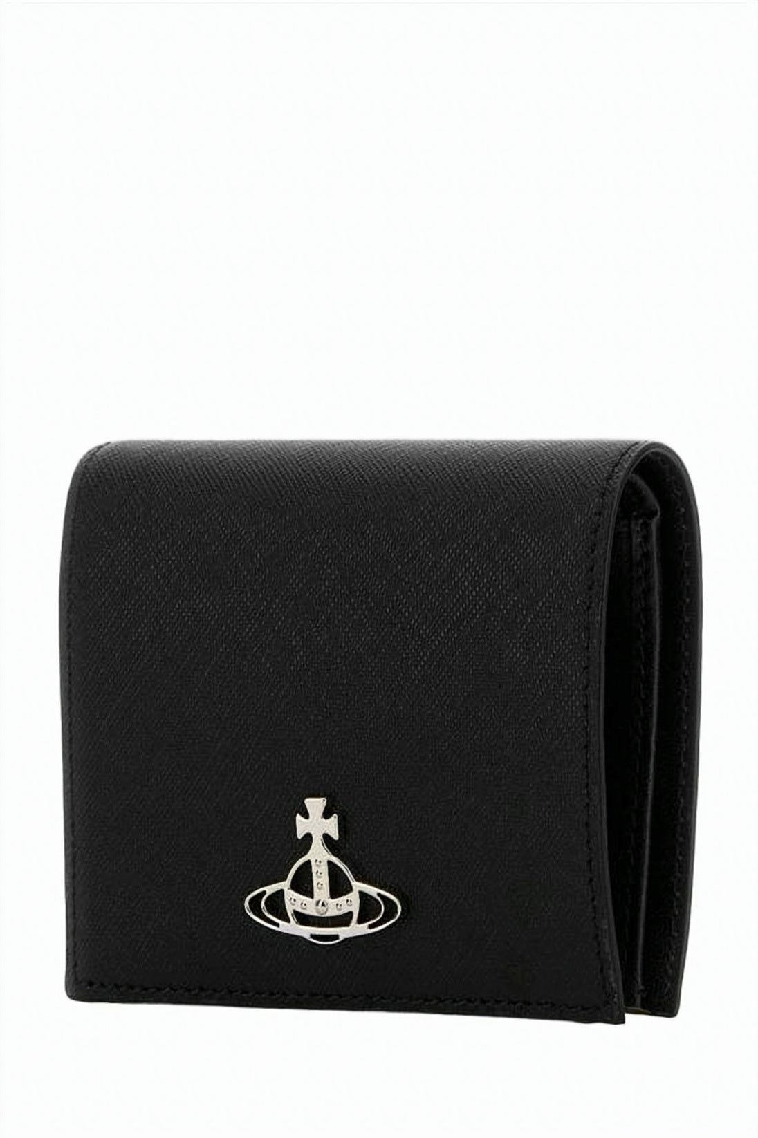 Textured Cowhide Leather Fold-Over Wallet