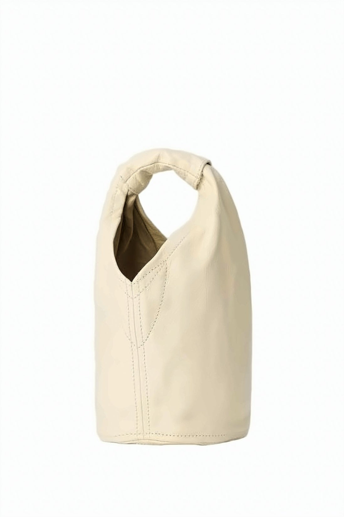 Cylindrical Soft Tote Bag In Smooth Cowhide Leather