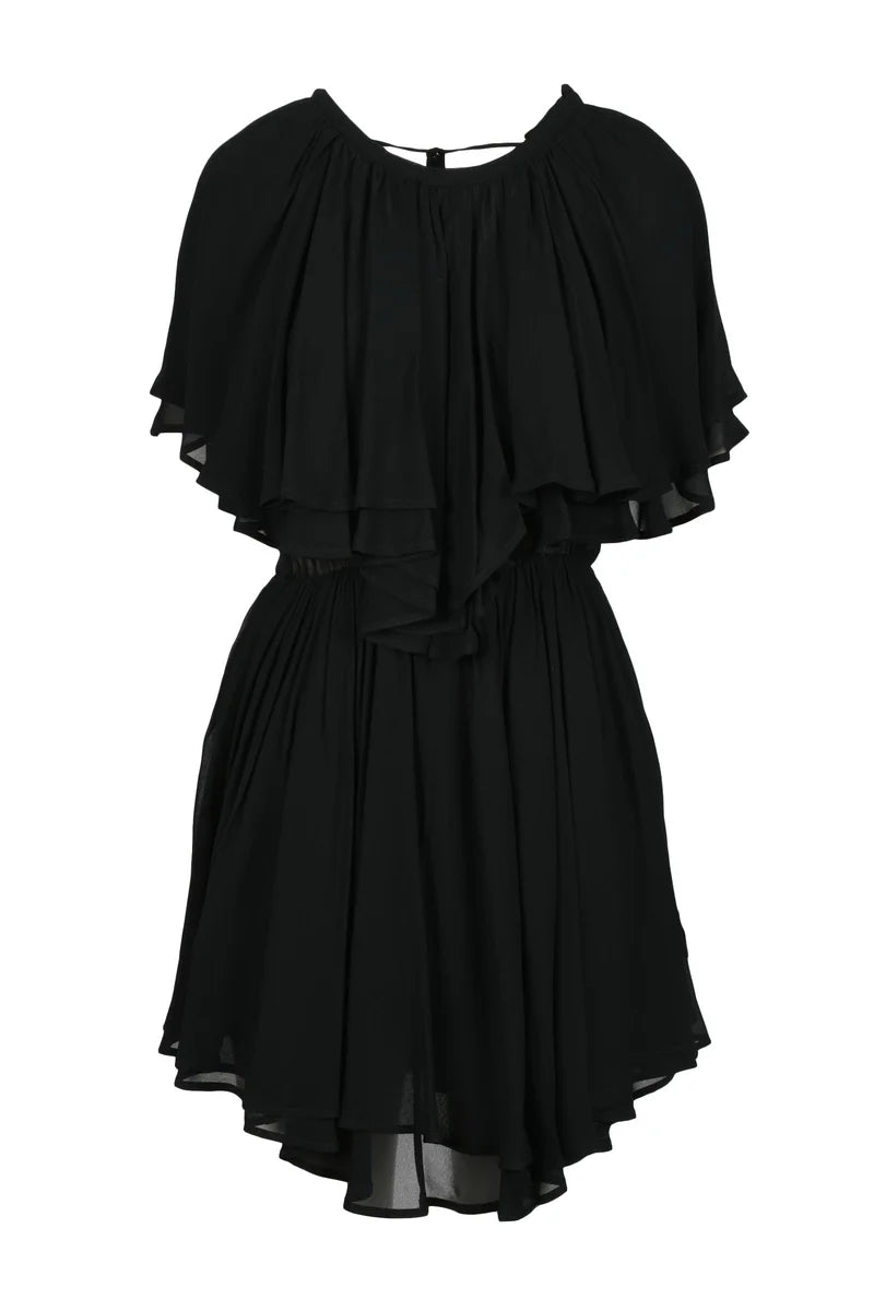 Chiffon Viscose Dress - Black