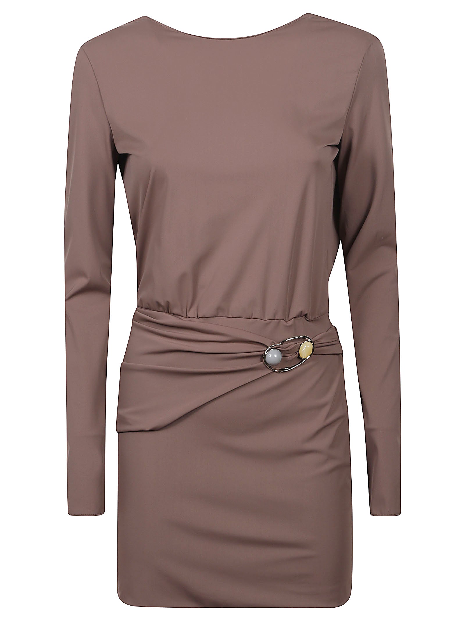 Fitted Minidress with Round Neckline