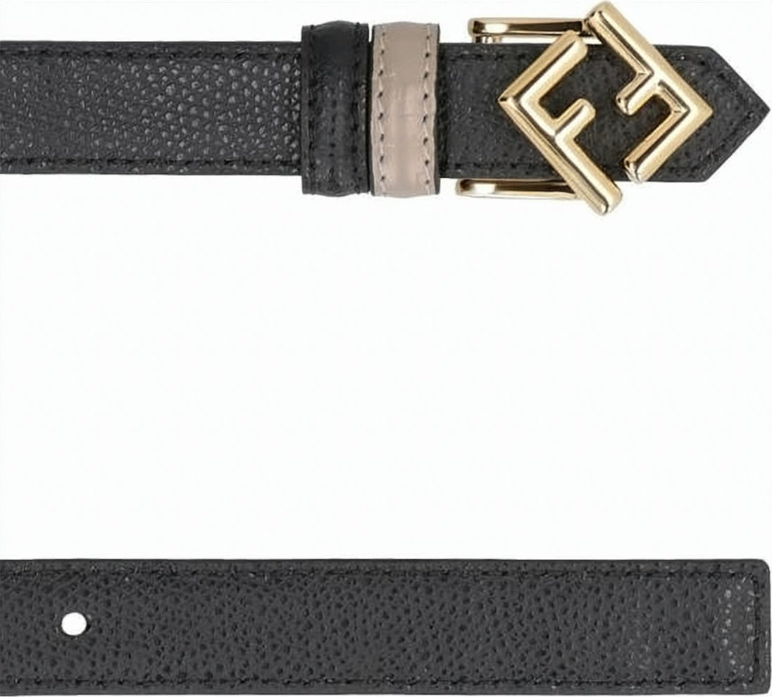 Textured Black Leather Belt
