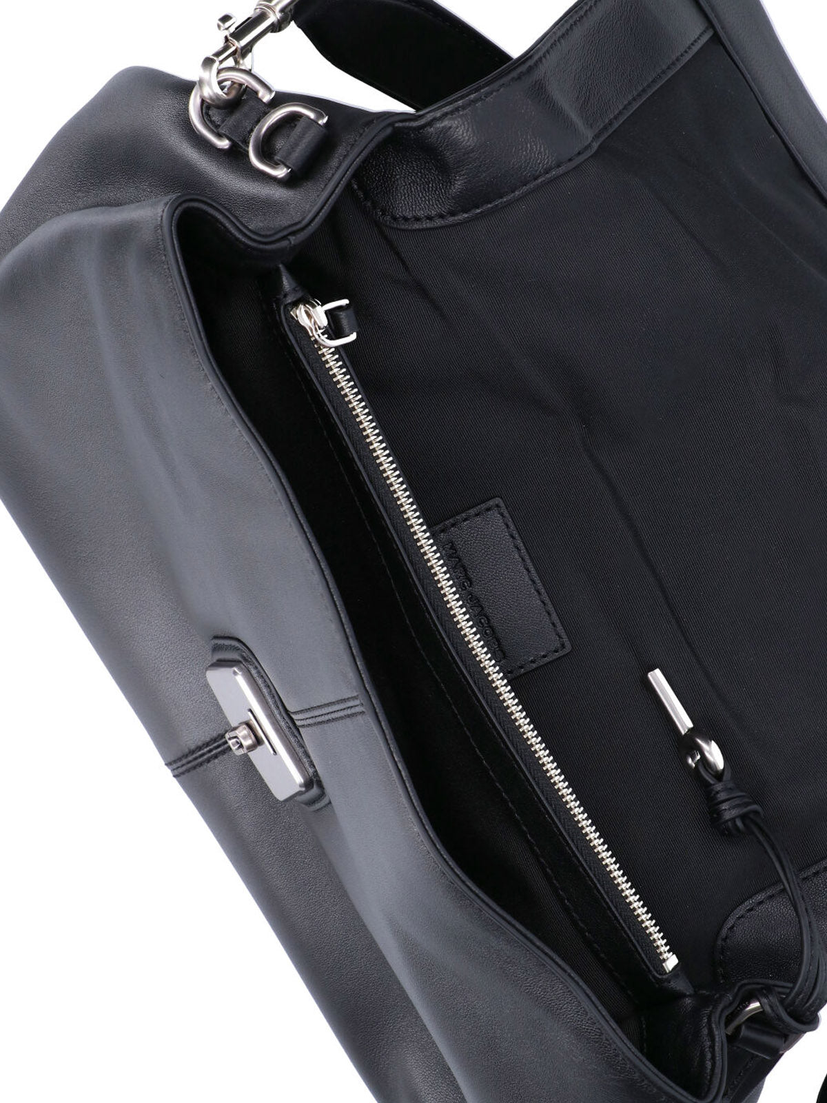 Black The Messenger Gathered Leather Bag
