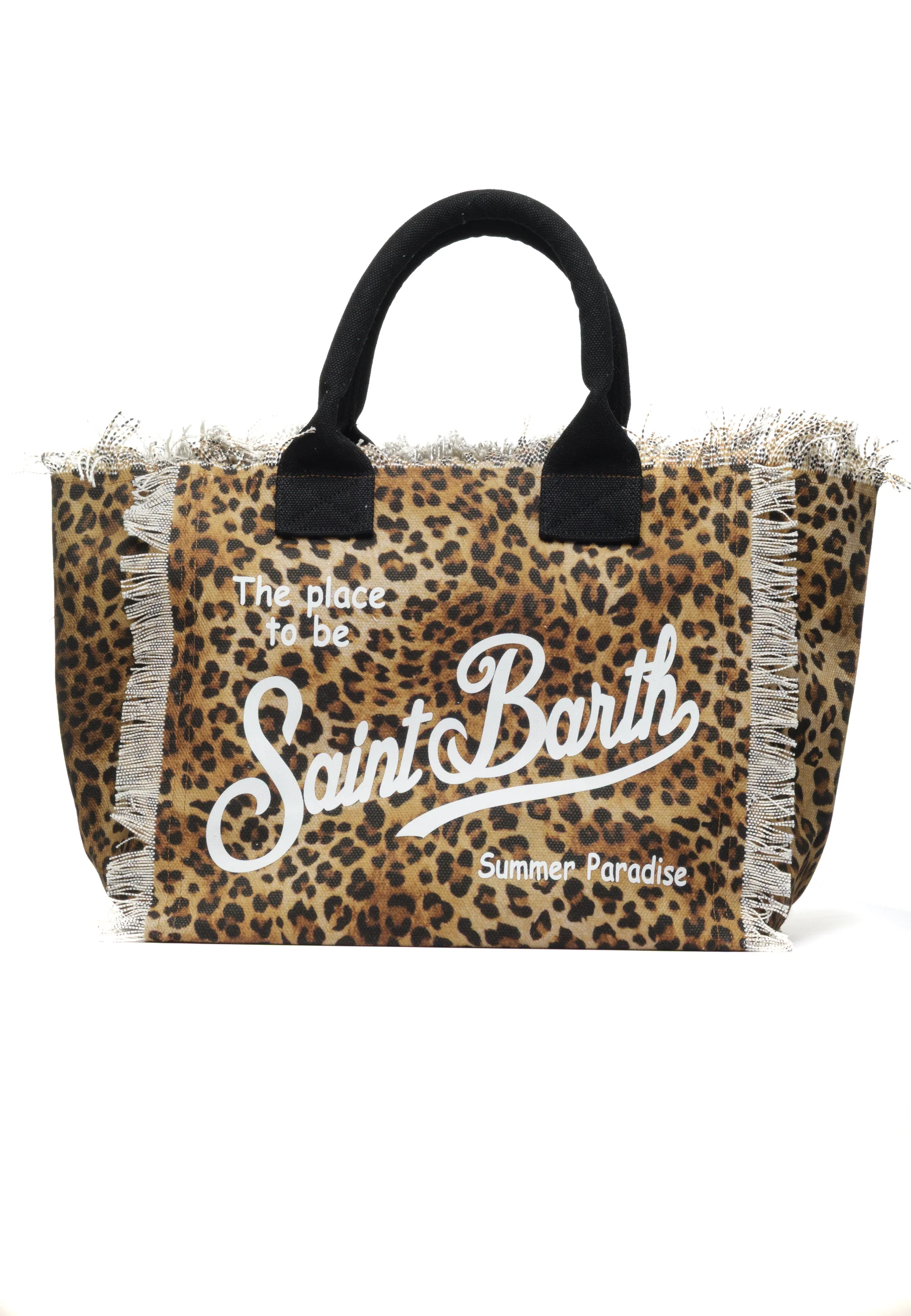 Rectangular Tote Bag with Leopard Print