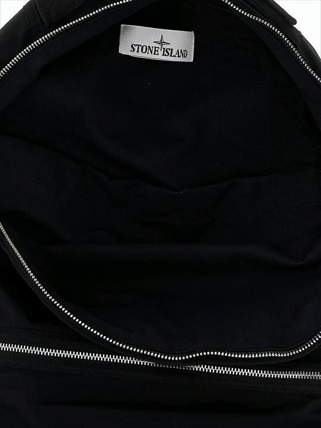 Minimalist Black Polyamide Backpack by Stone Island
