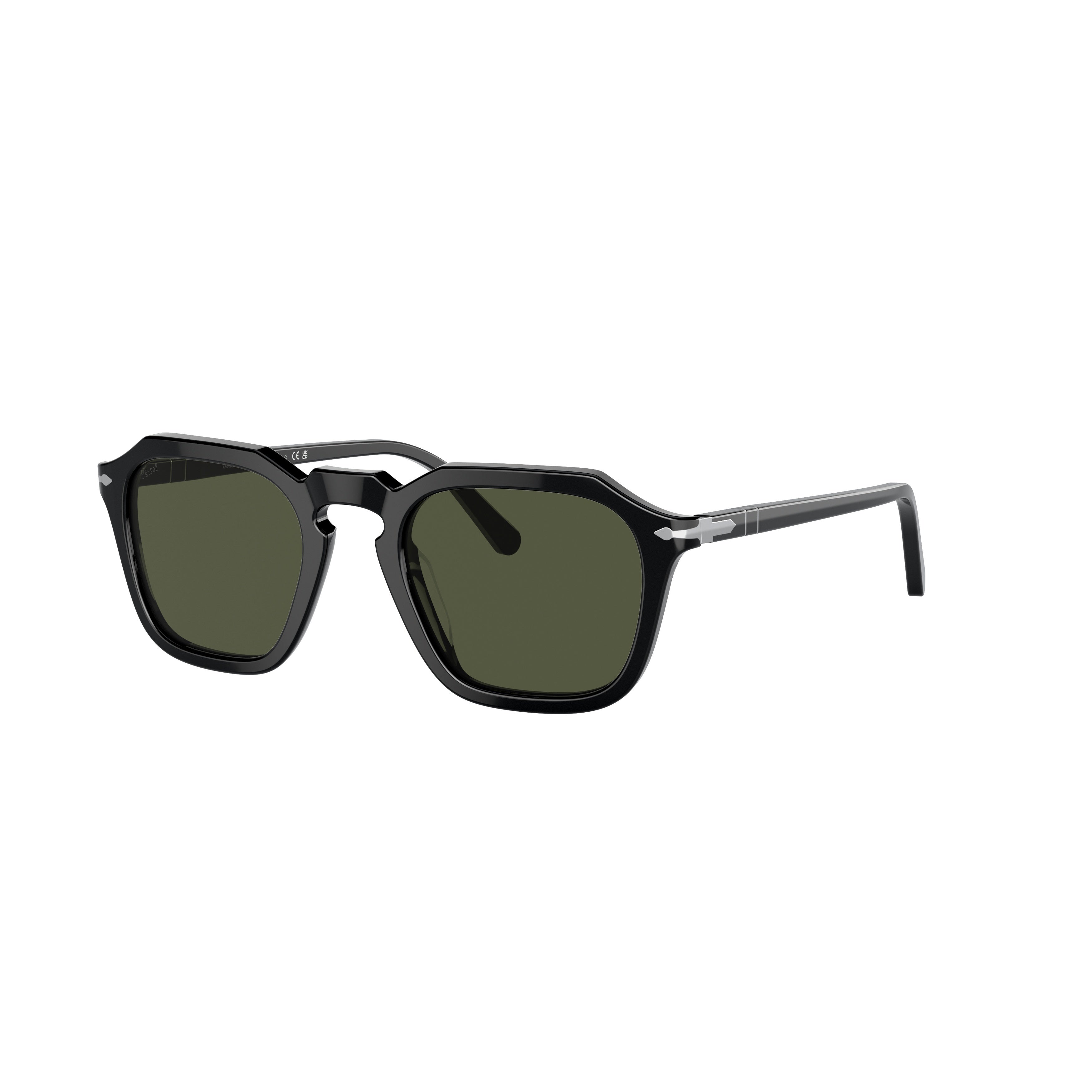 0po3292s Bold Geometric Acetate Sunglasses with Keyhole Bridge