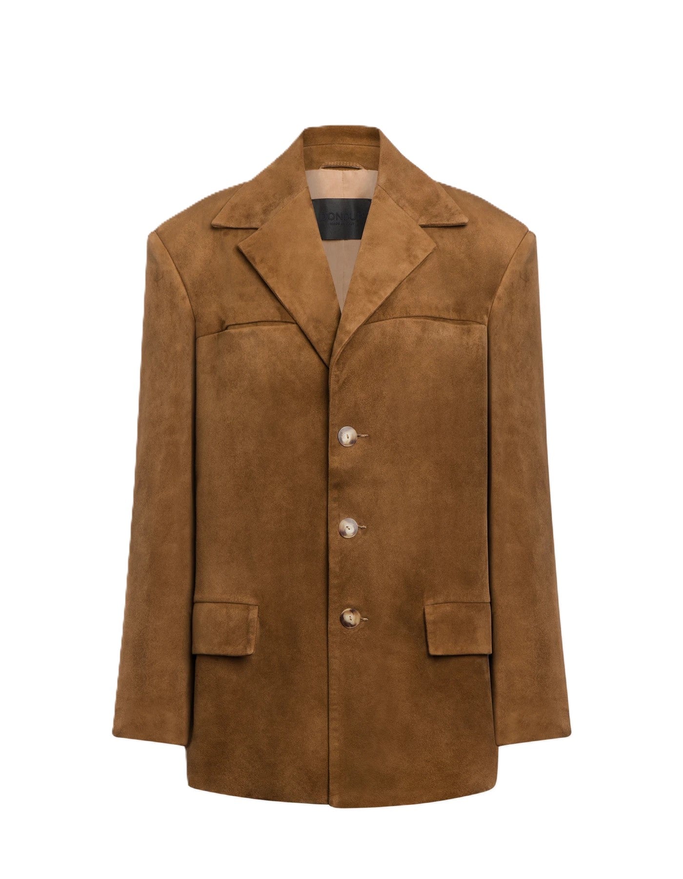 Structured Boxy Jacket with Notched Lapel in Rich Brown