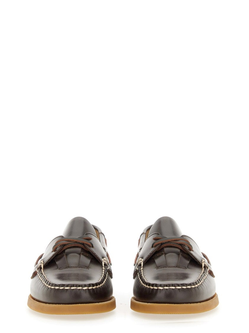 Brown Calf Leather Boat Moccasins