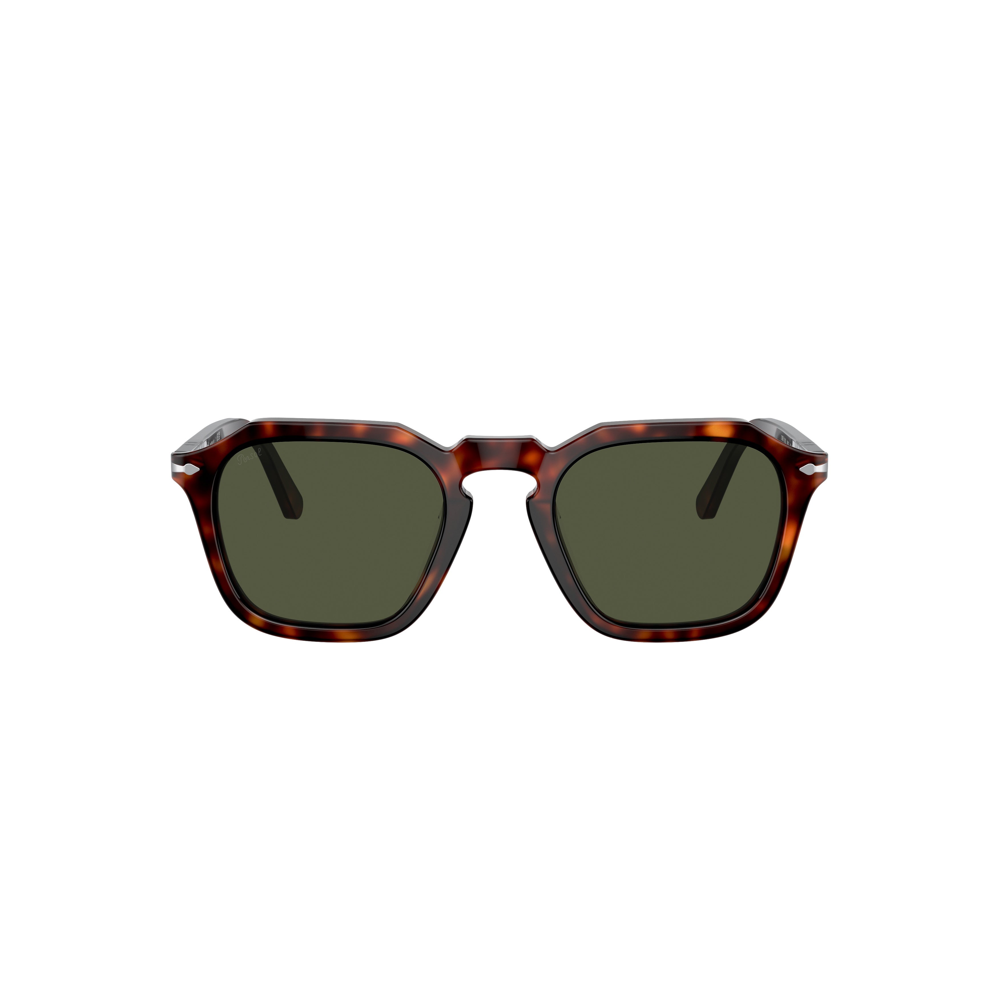 0po3292s Geometric Tortoiseshell Sunglasses with Keyhole Bridge