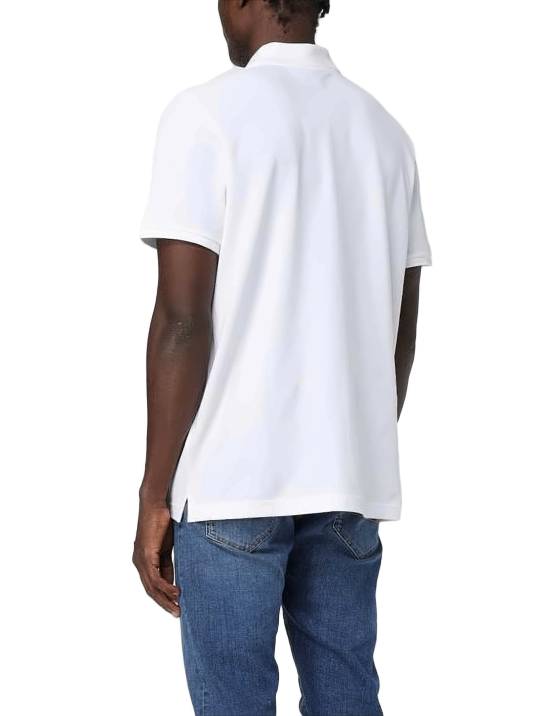 White Cotton Polo Shirt with Traditional Collar