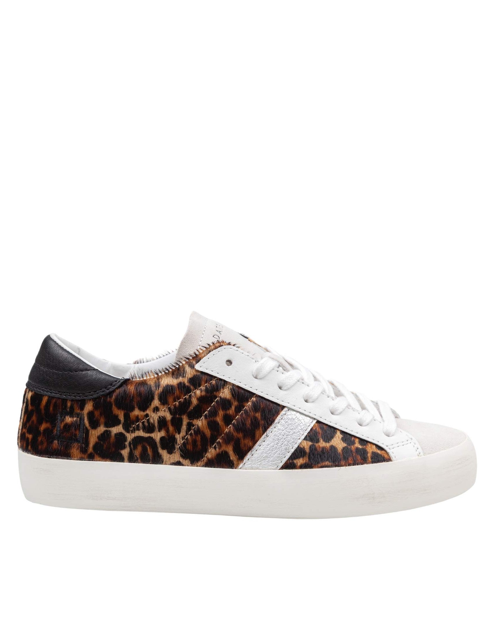D.A.T.E. Animal-Print Pony Skin Hill Low Sneakers