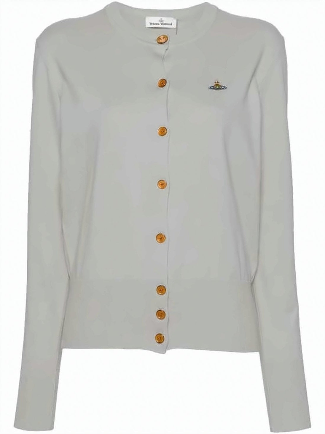 Cropped Knit Cardigan With Embroidered Emblem