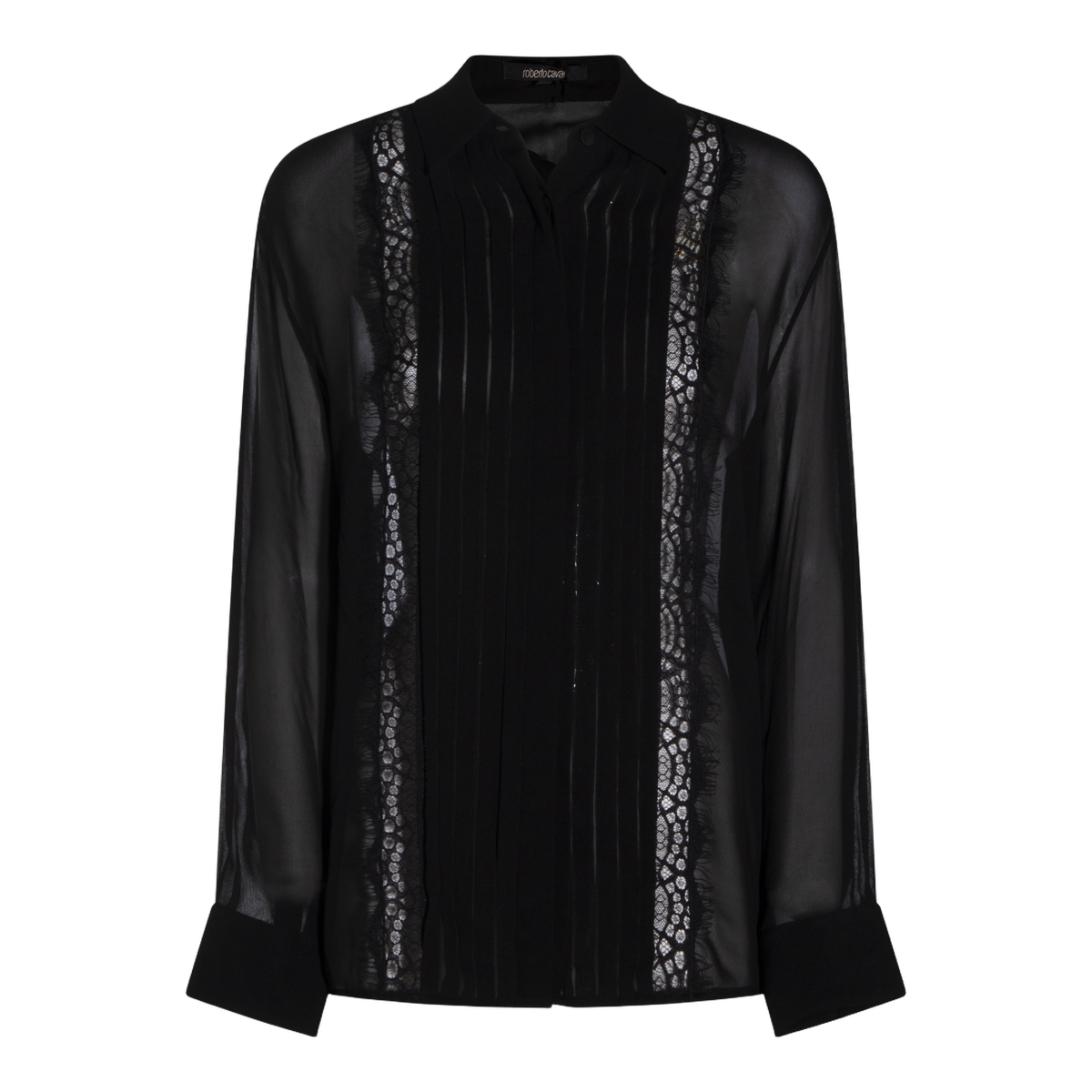 Tailored Black Shirt With Button-Down Front