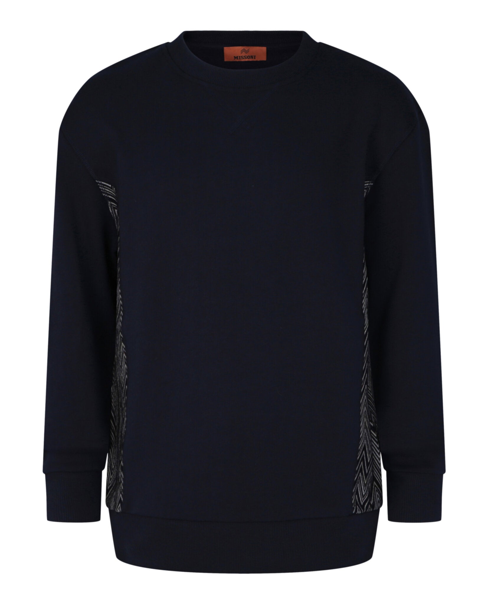 Zig-Zag Panelled Crewneck Sweatshirt