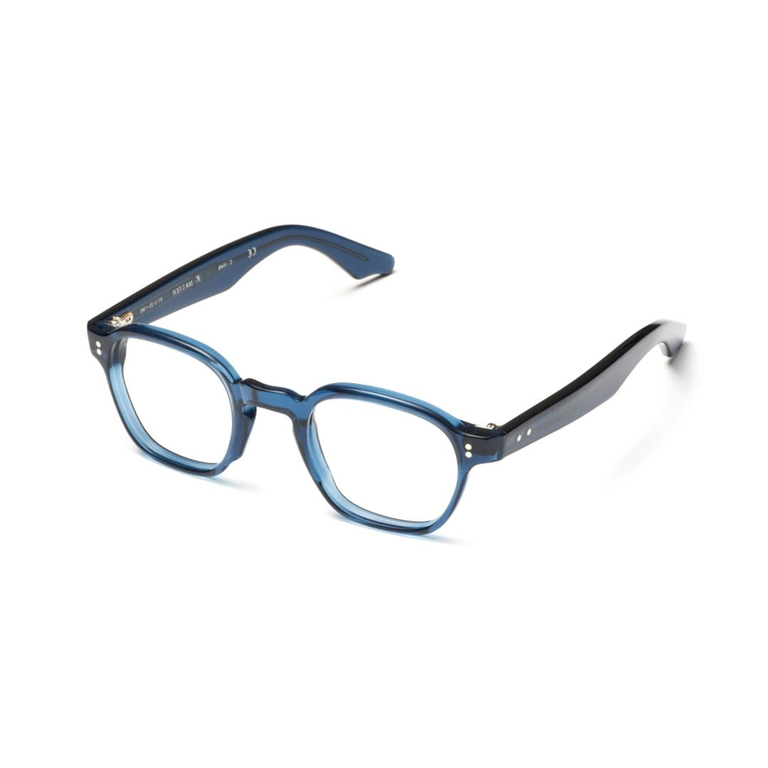 K-Master Translucent Blue Acetate Sunglasses with Two-Tone Temples