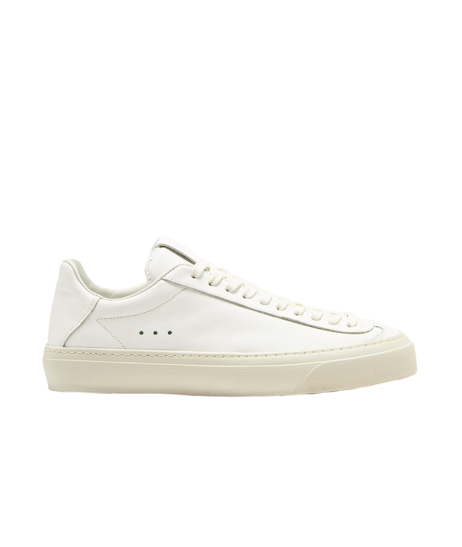 Leather Sneakers With Textured Rubber Sole