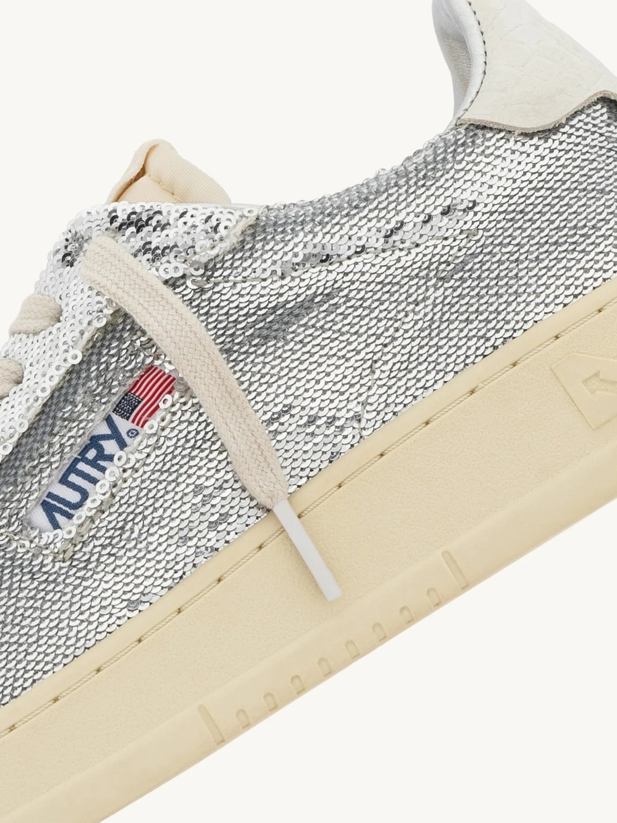 Silver Dallas Low Sequin Sneakers