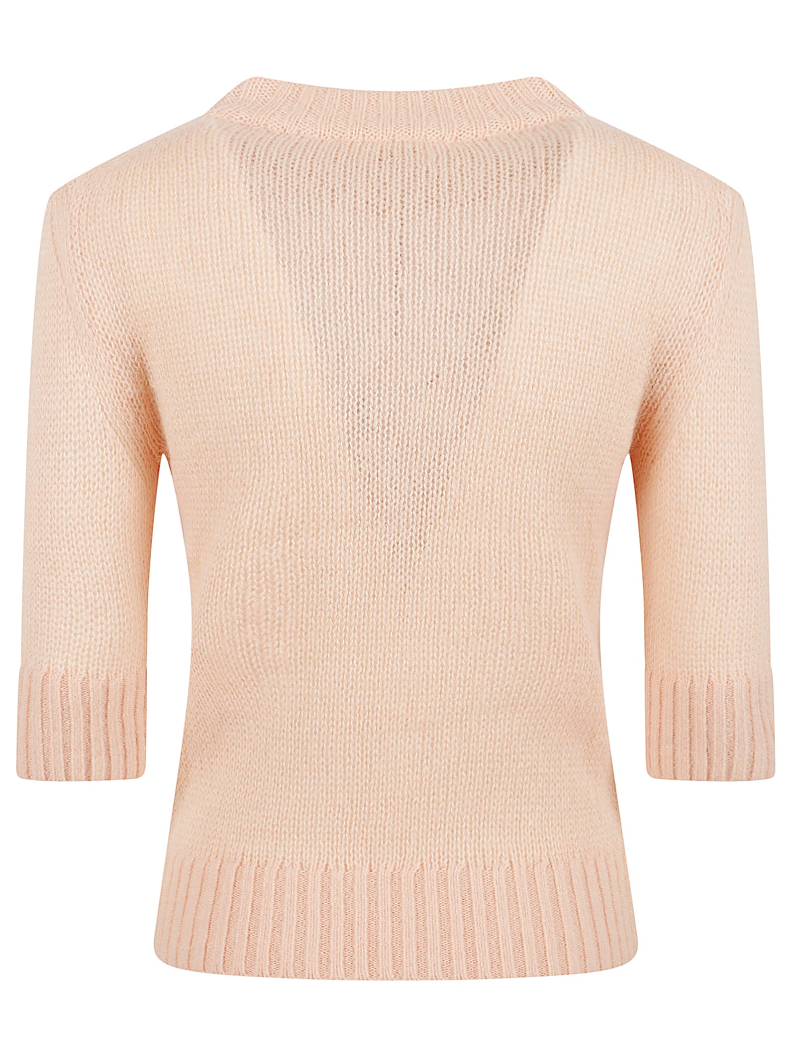 Crew-Neck Elbow-Sleeve Jumper In Alpaca Wool