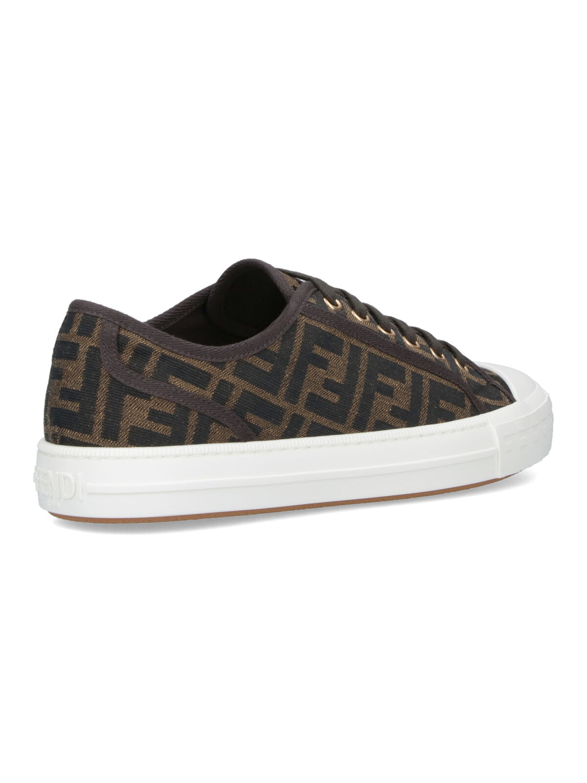 Brown FF Jacquard Low-Top Sneakers