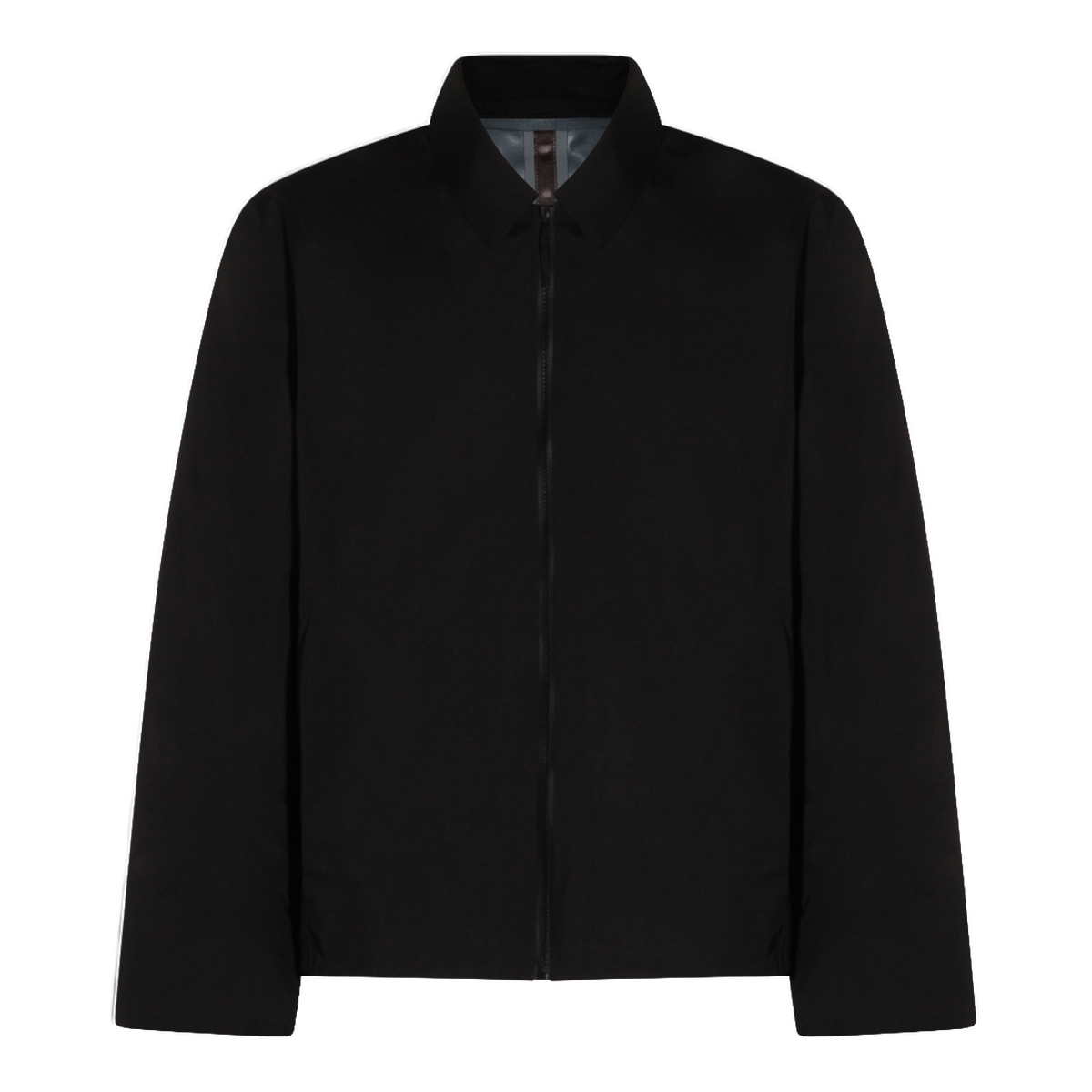 Minimalist Black Jacket with High Collar
