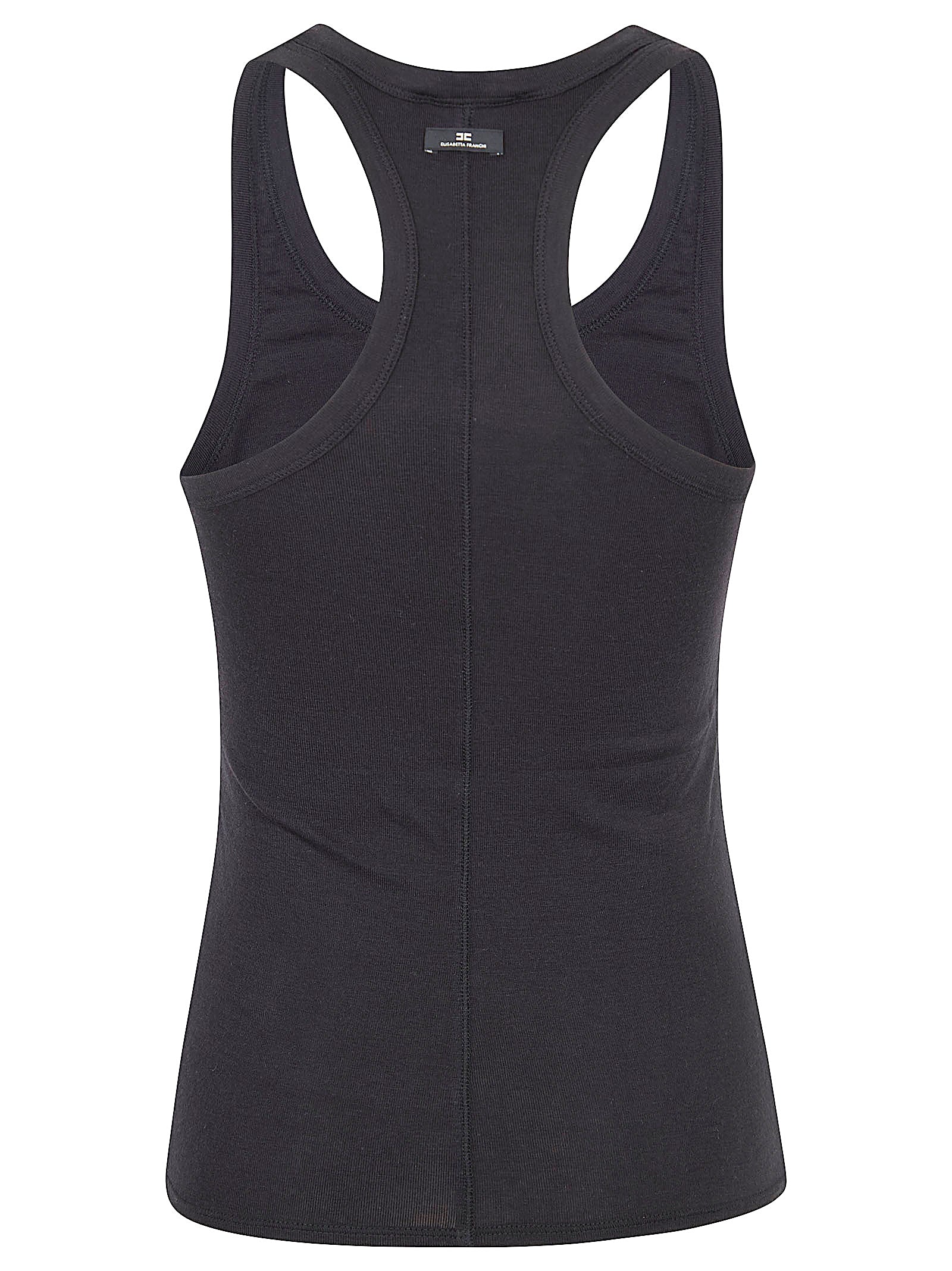 Fitted Sleeveless Top With Racerback And Embroidered Logo