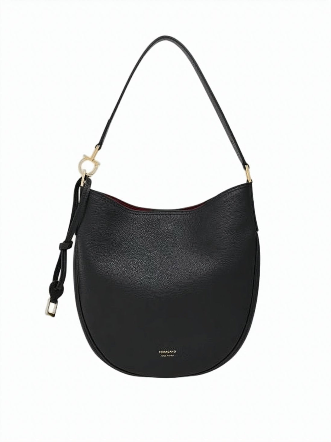 Crescent-Shape Medium Hobo Bag In Smooth Calf Leather