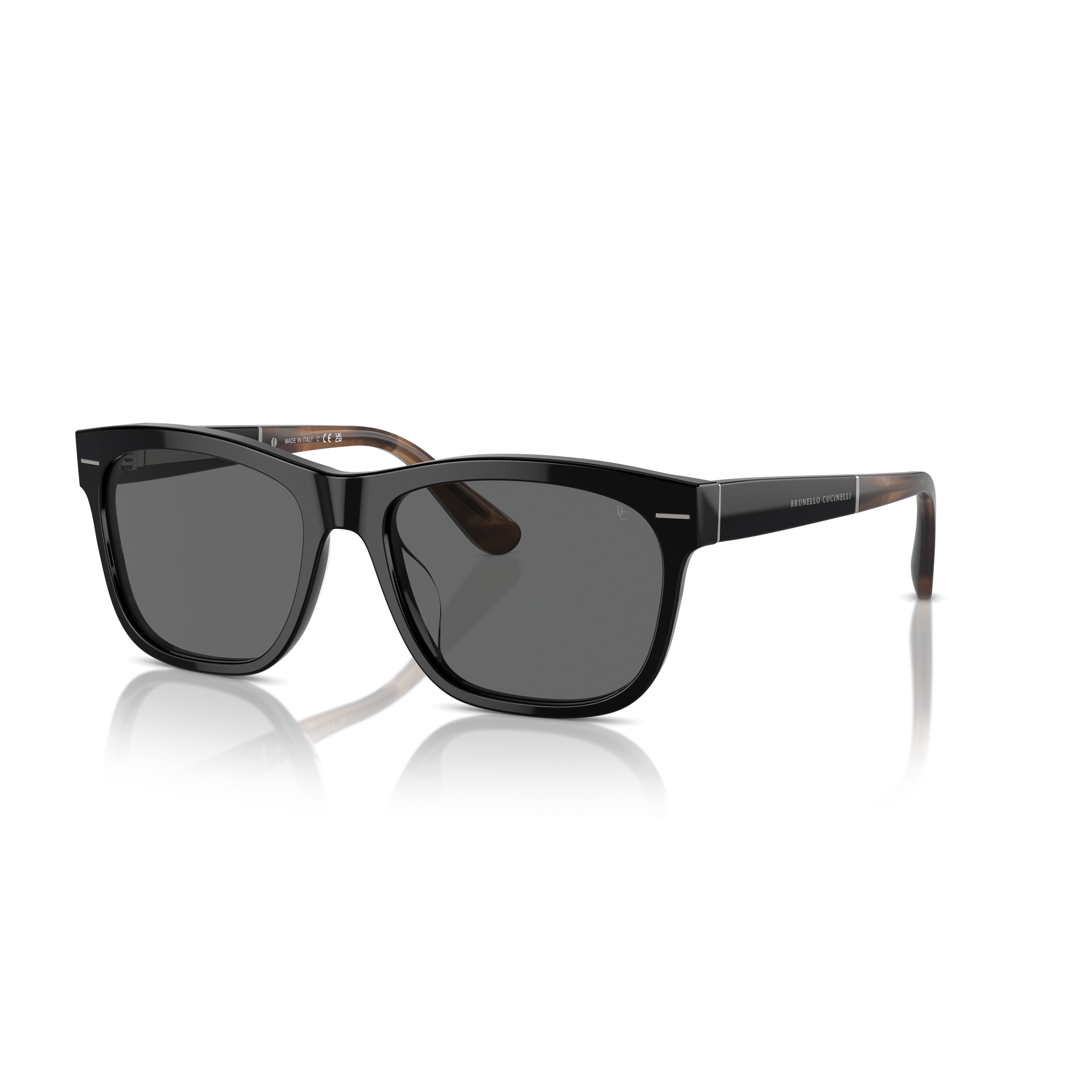 0bc4003s Rectangular Acetate Sunglasses with Tortoiseshell Temples