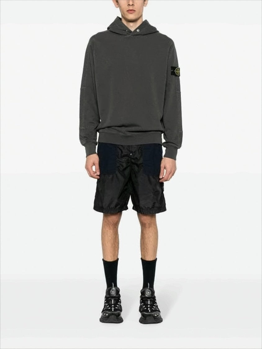 Relaxed Fit Hooded Sweatshirt with Snap Button Details