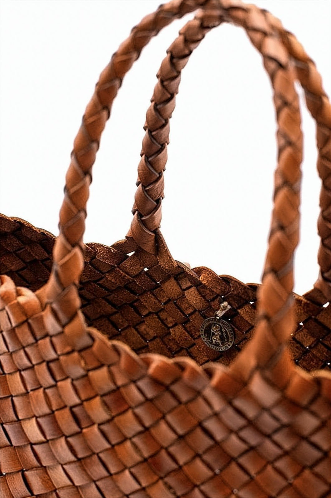 Woven Buffalo Leather Tote Bag