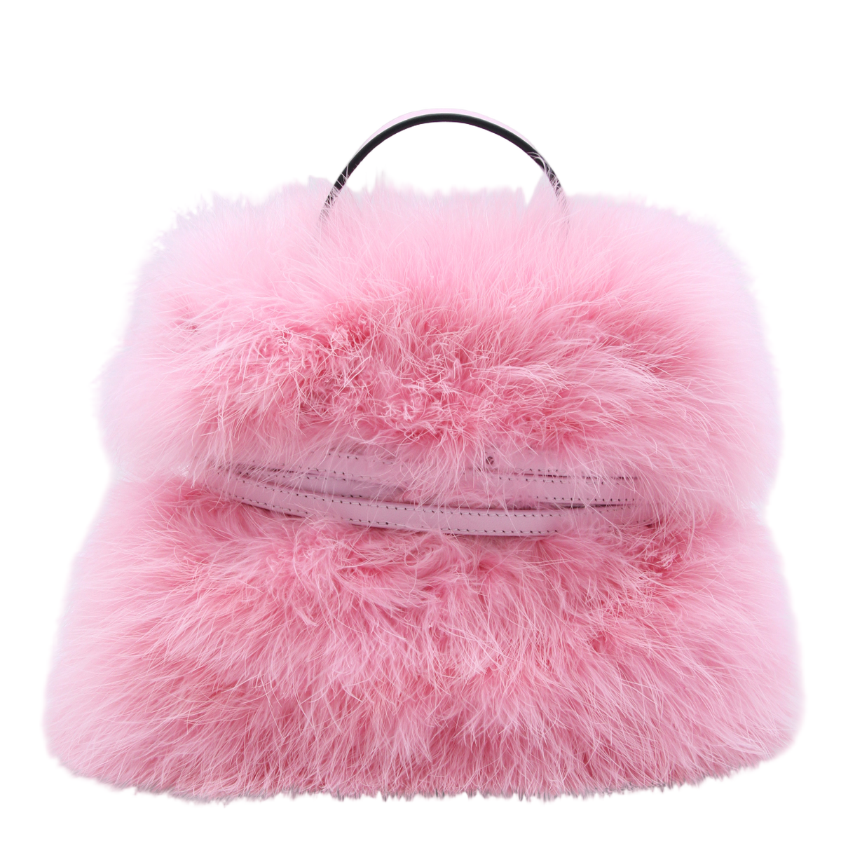 Fluffy Voluminous Handbag with Structured Handle