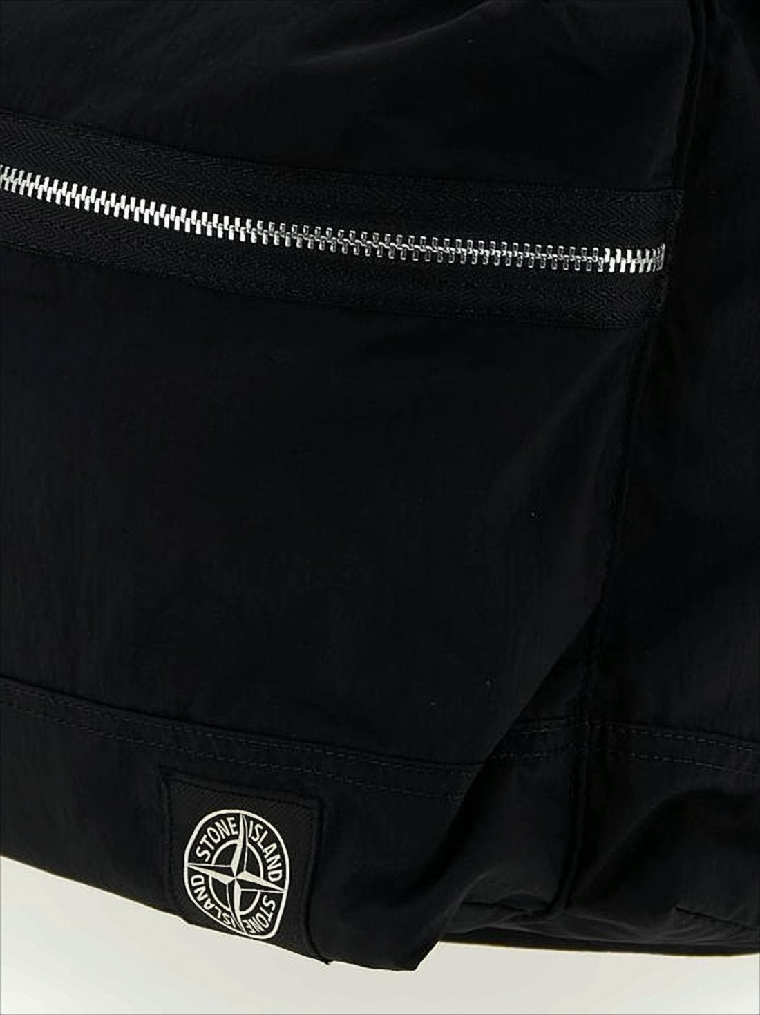 Minimalist Black Polyamide Backpack by Stone Island