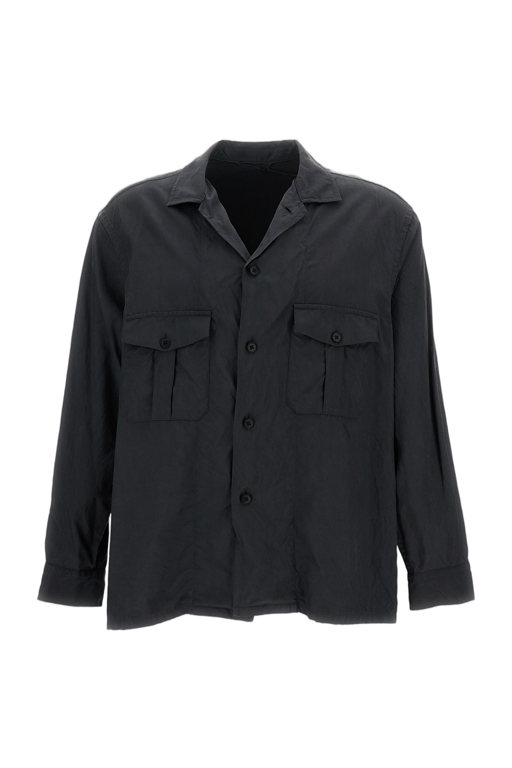 Relaxed Fit Silk Shirt with Flared Hem
