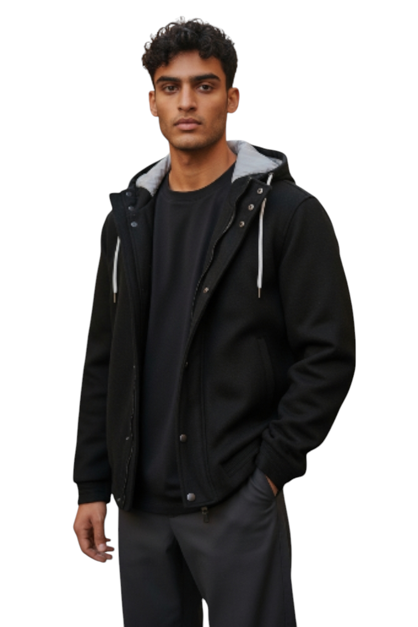 Convertible Jacket With Removable Hood