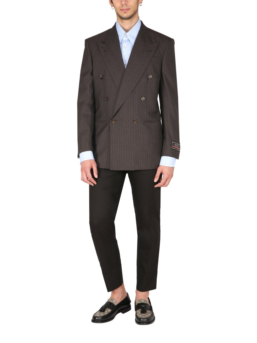 Double-Breasted Jacket with Peaked Lapels and Tailored Fit
