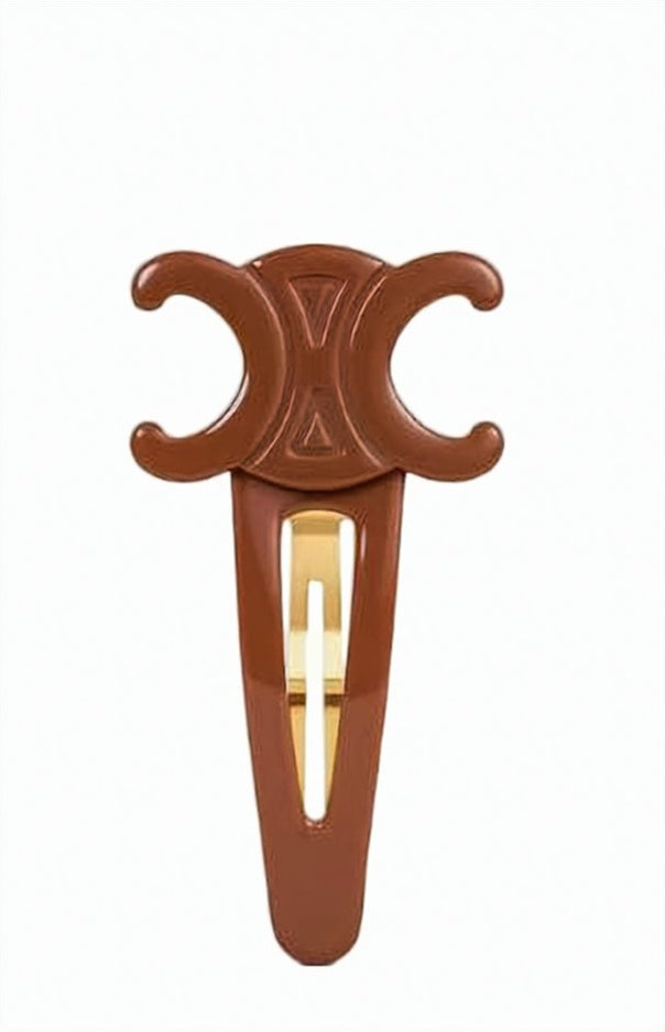 Sculptural Brown Acetate Hair Accessory